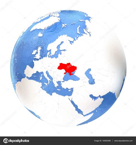 Ukraine On Globe Isolated On White Stock Photo By ©tomgriger 144523485