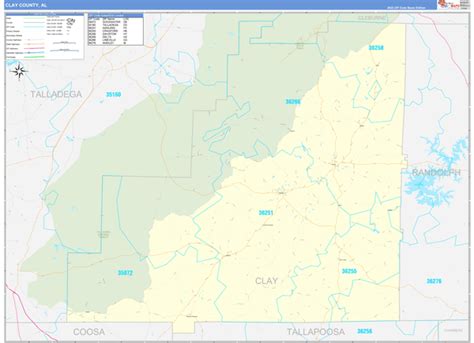 Clay County Al Zip Code Maps Basic