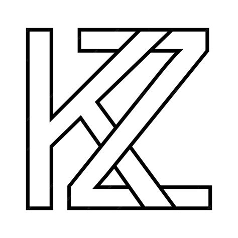 logotipo kazajstán kz zk icono letras dobles logotipo zk vector premium