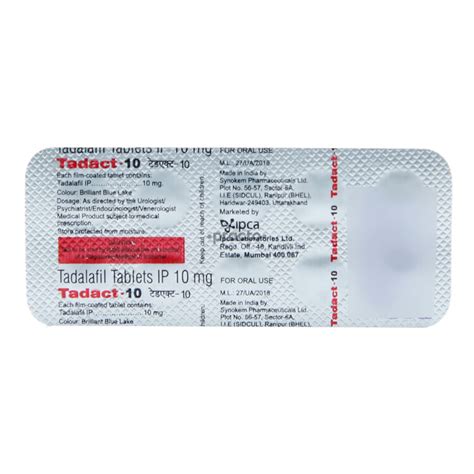 Tadact 10 Mg Tablet Uses Dosage Side Effects Price Composition