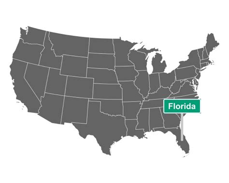 Florida State Limit Sign And Map Of Usa Stock Image 29766194