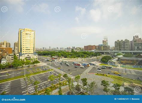 View Of A City Road Intersection In Taipei Taiwan Editorial Photo