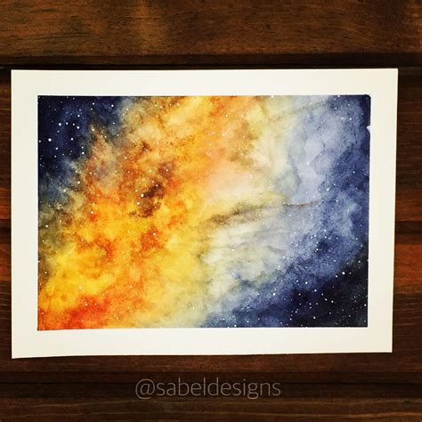 Watercolor Galaxy Sabeldesigns Painting Universe