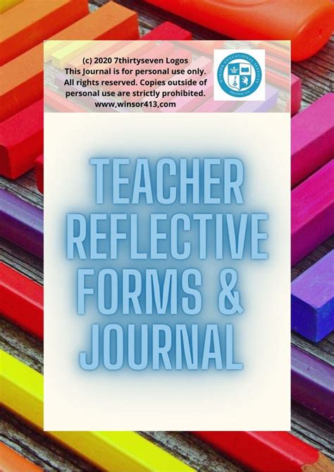 Teacher Reflective Forms And Journal Cover