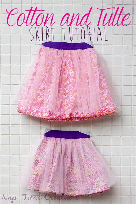 Cotton And Tulle Skirt Tutorial From Nap Time Creations Diy Tulle