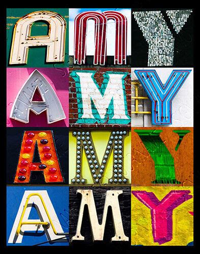 Amy Name Poster Featuring Photos Of Actual Sign Letters Ebay