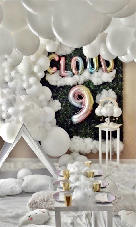 Cloud Nine Rainbows And Clouds 9th Birthday Party Karas Party Ideas