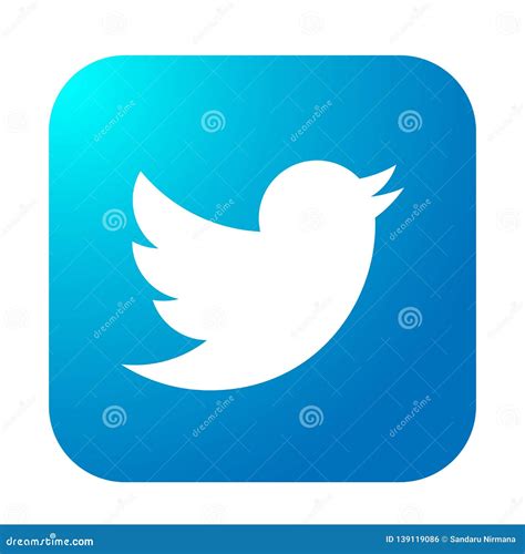 Twitter Logo Icon Bird Vector Element On White Background Editorial