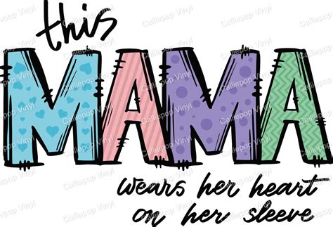 This Mama Wears Multi Color Transfer Print
