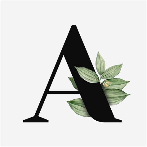 Botanical Capital Letter A Vector Premium Vector Rawpixel