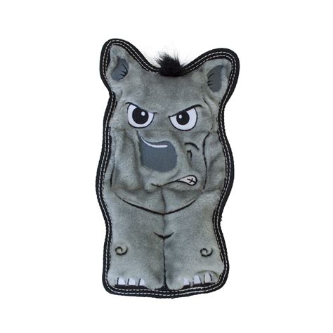 Outward Hound Invincibles Tough Seamz Rhino Dog Toy Grey Medium