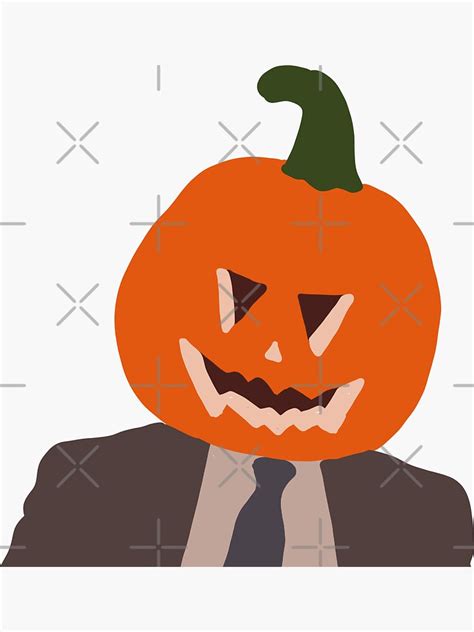 Dwight Schrute Pumpkin Head Halloween Thanksgiving The Office Sticker