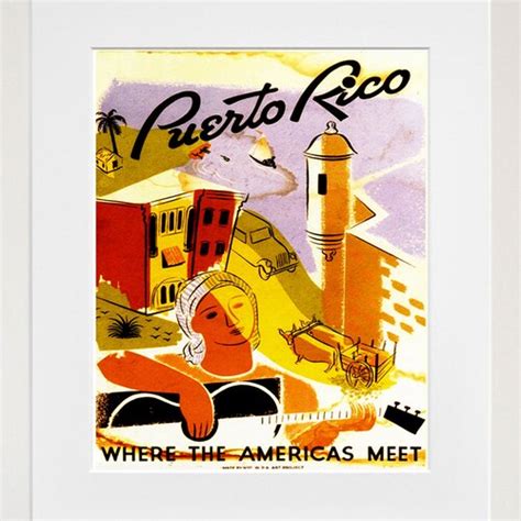 Puerto Rico Vintage Travel Poster Wall Art Print Zt568 Etsy