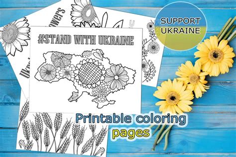 Ukraine Printable Coloring Pages Instant Download Etsy