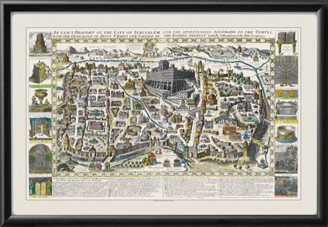 Jerusalem 1839 Vintage City Maps Restored City Maps