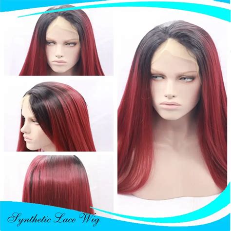 Sex Products Cheap Straight Two Tone 99j Heat Resistant Synthetic Lace Front Wigs For Young Girl