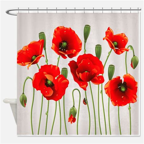 Poppy Shower Curtains Poppy Fabric Shower Curtain Liner