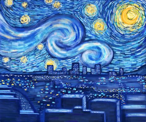 Artstation Starry Night And Its City