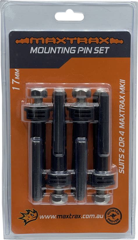 Maxtrax Mounting Pin Set 17mm Holds 2 Or 4x Mkii Recovery Gear Accessories A247 Gear