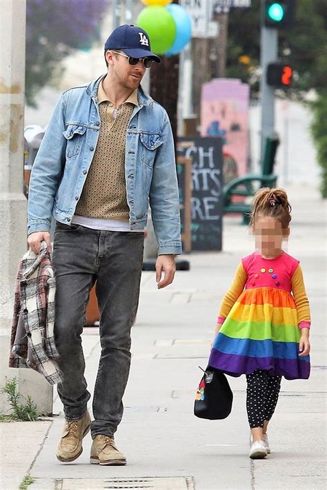 Ryan Goslings Daughter Esmeralda 4 Wears Rainbow Dress As She Bonds