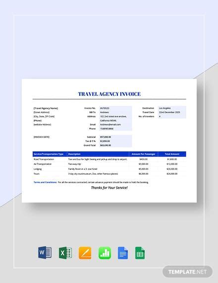 Travel Agency Invoice Template