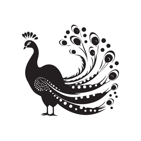 Peacock Silhouette Character With Vector Illustration 25455397 Vector