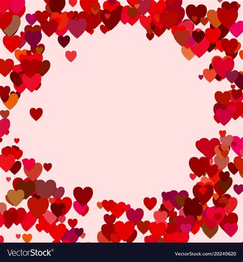 Red Random Heart Background Design Love Graphic Vector Image