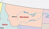 Mapa de Montana - EUA Destinos