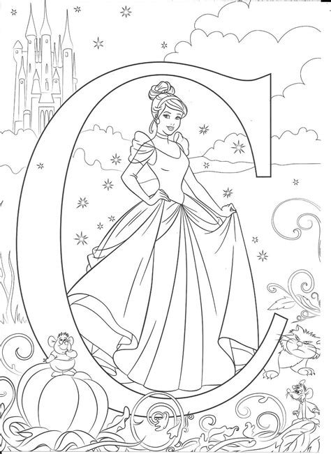 Pin By Mini On Alphabet Coloring Sheets Cinderella Coloring Pages Disney Coloring Sheets
