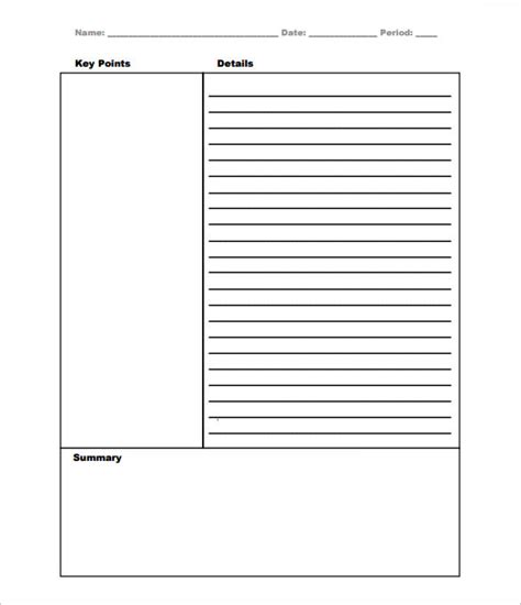 Printable note cards by canva. Cornell Note Taking Template | Business Mentor