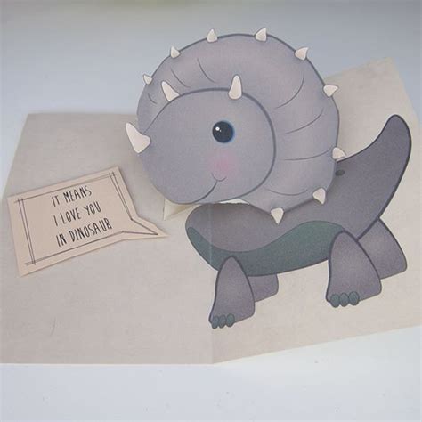 Dinosaur Pop Up Card With Free Pattern