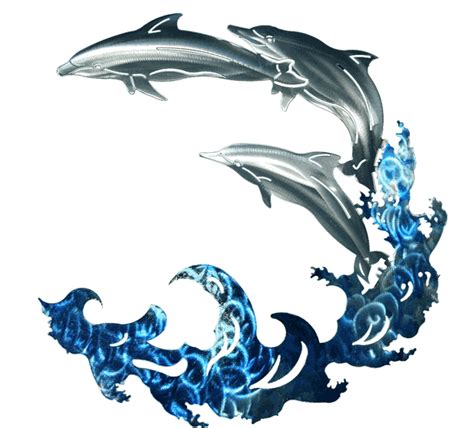 These visualizations take the sound waves of any song and turn them into circular plastic models that resemble cityscapes, volcanic craters or vast mountain ranges. 3D Dolphin Wave - Metal Wall Art