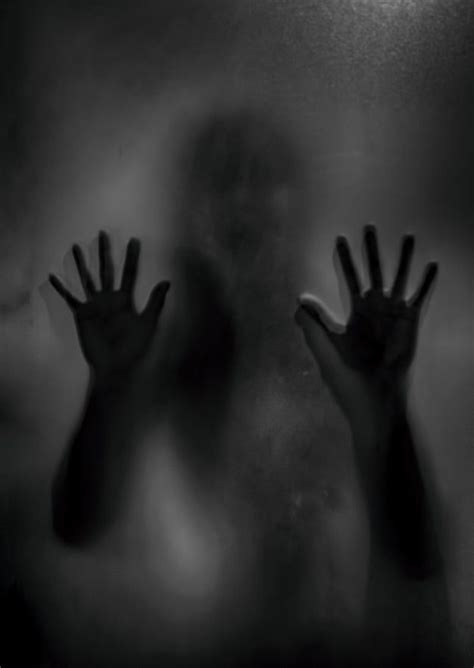 Premium Photo Horror Ghost Girl Behind The Matte Glass In Black And White Halloween Festival