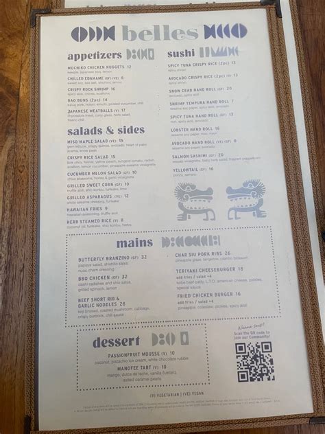 Carta del pub y bar Belles Beach House, Los Angeles