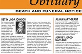 Template Of Obituary