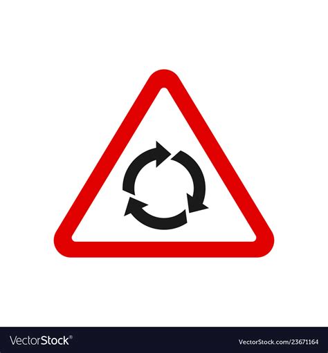 Triangle Roundabout Traffic Sign Royalty Free Vector Image