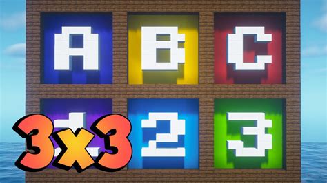 Minecraft How To Build 3x3 Letters And Numbers Youtube