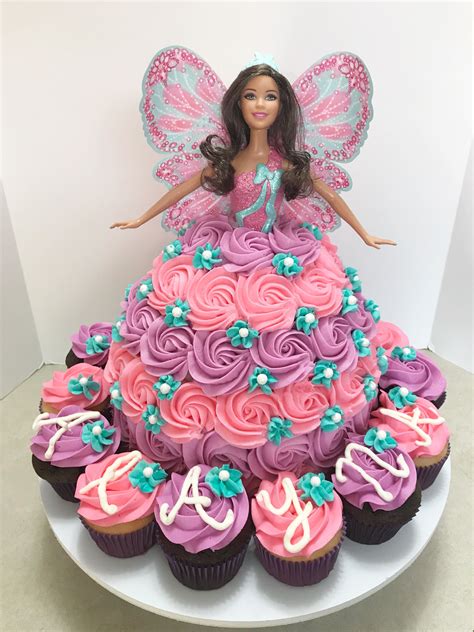 Barbie Cake Birthday Cake Pink And Purple Sorby Sweets Rosettes Dress Cake Barbie