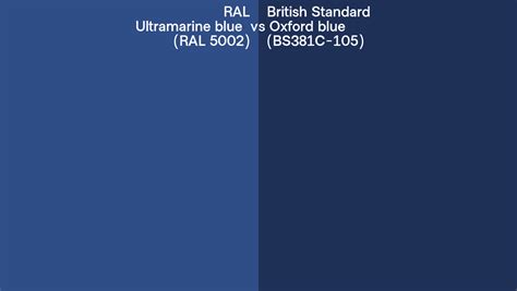 Ral Ultramarine Blue Ral 5002 Vs British Standard Oxford Blue Bs381c