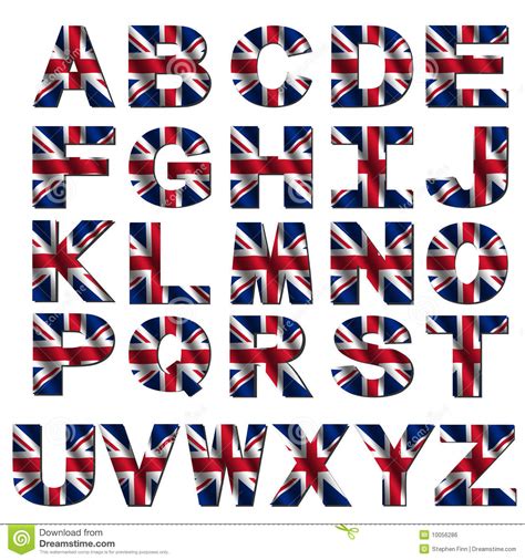 Not all writing systems represent language in this way; British flag font stock illustration. Illustration of ...