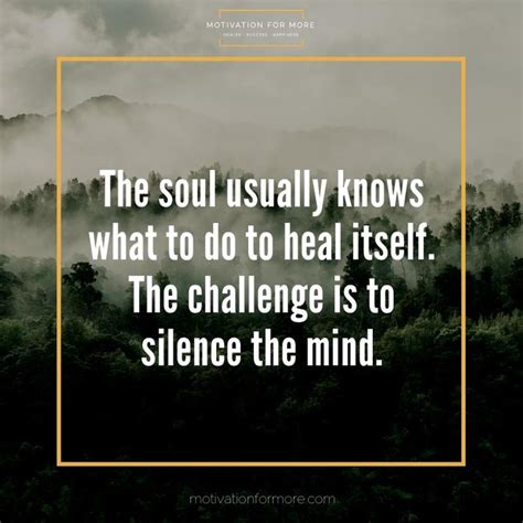 The Soul Usually Knows What To Do To Heal Itself The Challenge Is To