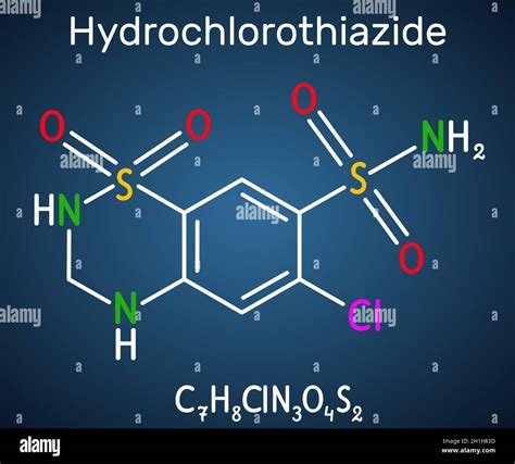 Hydrochlorothiazide Hctz Hct Molecule It Is Thiazide Diuretic Used To Treat Edema And