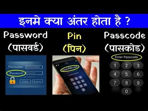 Password Vs Pin Vs Passcode Difference Between Password Pin