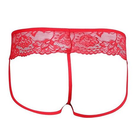 Mens Lace See Through G String Floral G Strings Underwear Mesh Thongs Sexy Sheer Bikini
