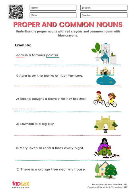 Proper And Common Nouns Printable Worksheets For Grade 1 Kidpid