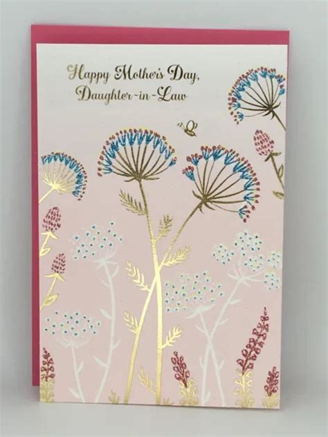 Hallmark Happy Mothers Day Card Daughter In Law Flowers Glitter New 8x55 399 Picclick