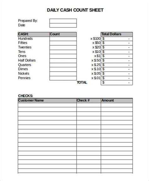 Printable Daily Cash Log Template Printable Templates