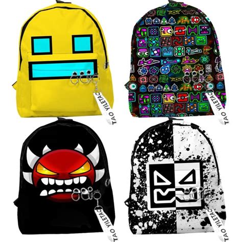 Exquisite Backpack Kids Angry Geometry Dash 3d Print Backpacks For