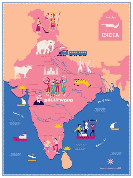 Map Of India Graphicillustration By Roman Manikhin Buy Now As Poster