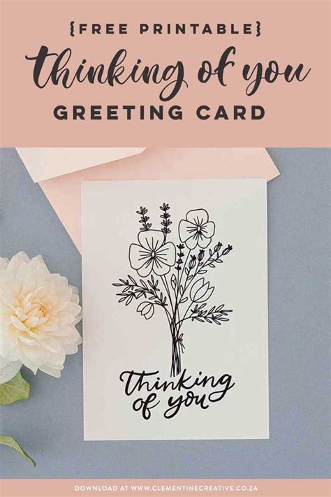 Free Printable Thinking Of You Card With Blank Space To Write Your Own